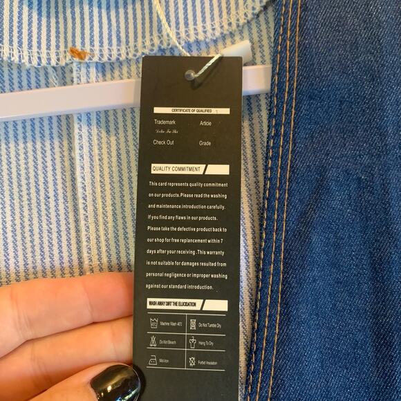 Delie Denim Vest Womens XXL Button Down Blue Striped Lined Jean Waistcoat (0323) - Picture 5 of 12